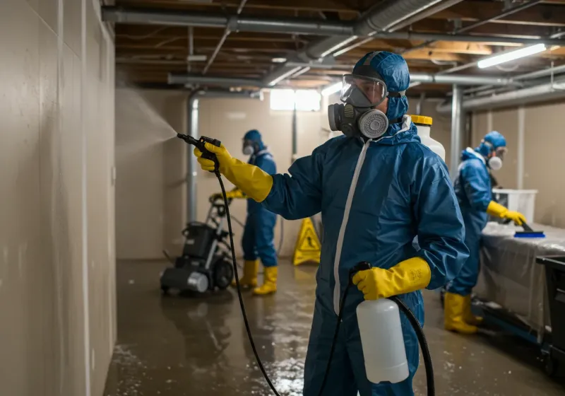 Basement Sanitization and Antimicrobial Treatment process in Brooksville, KY