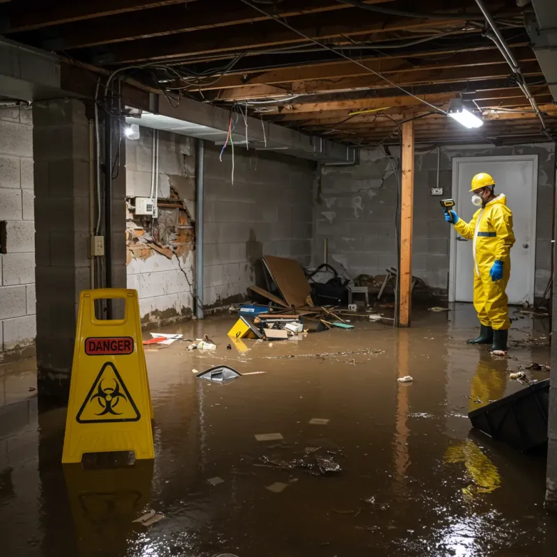 Flooded Basement Electrical Hazard in Brooksville, KY Property