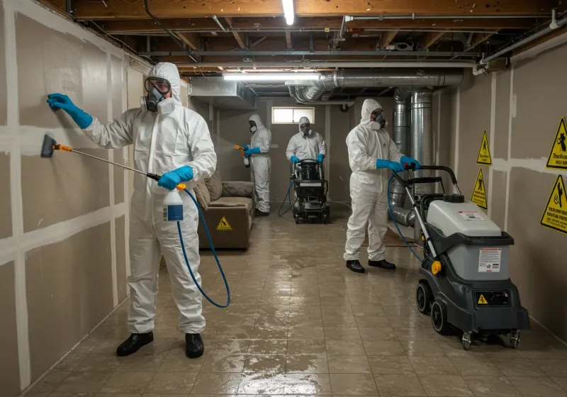 Basement Moisture Removal and Structural Drying process in Brooksville, KY